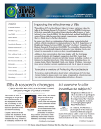 Front page of newsletter