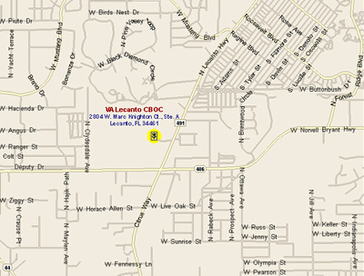 map to Lecanto Community Based Outpatient Clinic