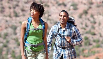 Photo of a man and woman hiking