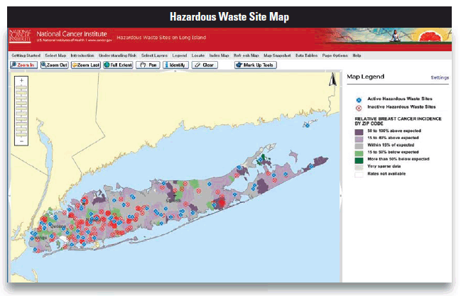 Hazardous Waste Site Map of Long Island