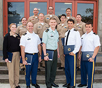 The latest collection of honor graduates from the Naval War College Monterey Program is pictured following a brief ceremony on campus, Jan. 29. Since the program’s inception in 1999, more than 3,000 officers have completed Joint Professional Military Education Phase I certification through the partnership while concurrently completing their NPS degrees.