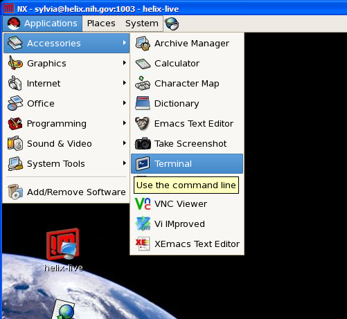 NX Desktop Image - Terminal