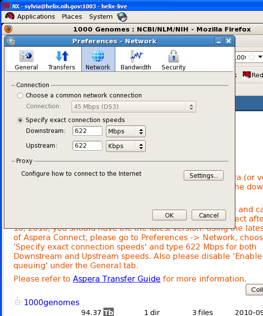 NX Desktop Image - Aspera command