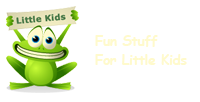 frog holding Little Kids sign