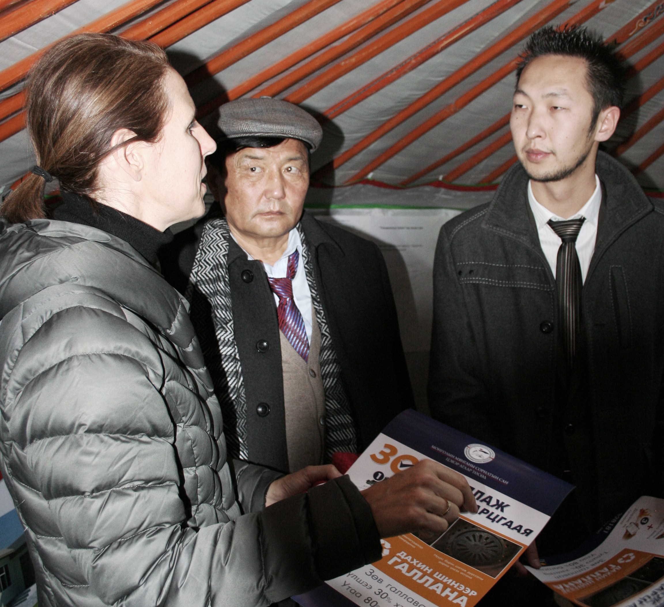 Ambassador Campbell visiting a product information center to see the products in use
