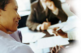 Woman at a meeting