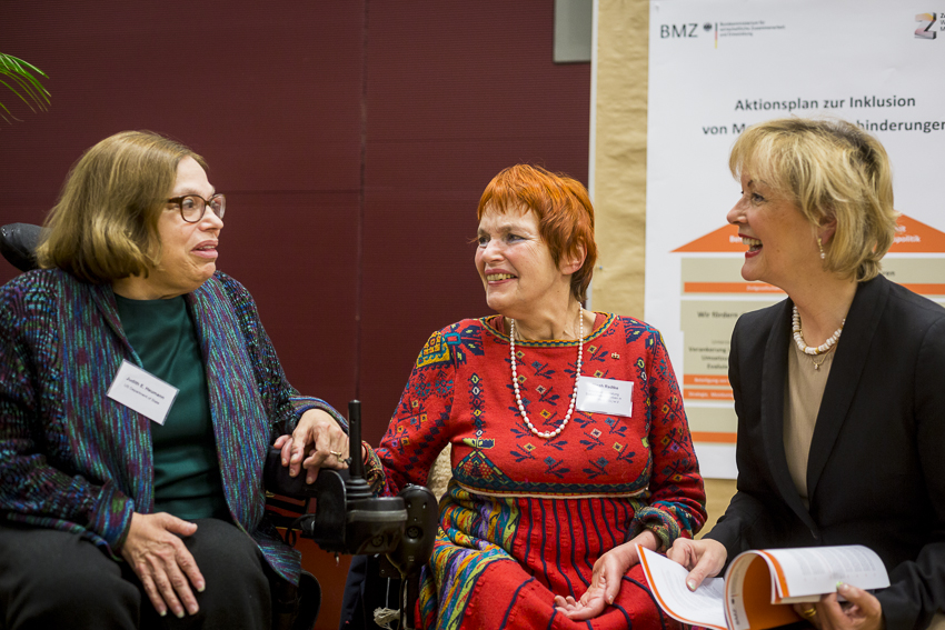 Special Advisor Judith Heumann meets with Dinah Radtke of the German Disabled People’s Organization and BMZ State Secretary Gudrun Kopp
