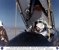Pilot Neil Armstrong in the X-15 #1 cockpit