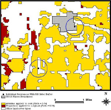 Example of a land cover map for an epidemiologic study of non-Hodgkin's lymphoma