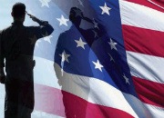 Veteran Saluting U.S. Flag
