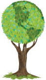 Image of a green tree which represent the Earth