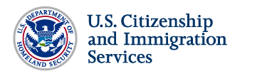 U.S. Department of Homeland Security seal, U.S. Citizenship and Immigration Services logo