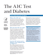 A 1 C test and Diabetes publication cover image