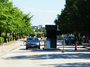 Entrance to the parking lot