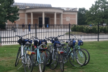 Bicycles parked near the entrance to Arlington National Cemetery