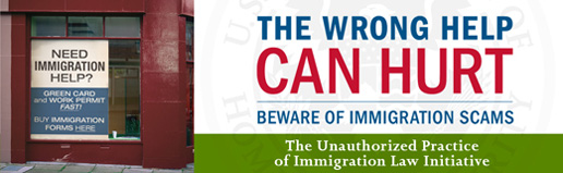 Storefront advertising immigration help