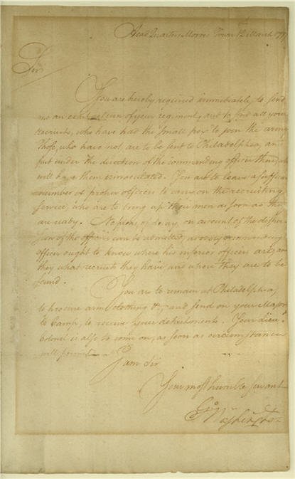 Letter from George Washington to Lieutenant Colonel Grier 