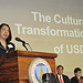 Deputy Assistant Secretary for Administration  Alma Hobbs speaks at the first of six Cultural Transformation Employee Listening Sessions held at the U.S. Department of Agriculture Jefferson Auditorium, in Washington, DC, on Wednesday, March 31, 2010. USDA is undergoing a process to transform the culture of the agency by creating a diverse, inclusive, and high-performance organization. (In background Under Secretary for Marketing and Regulatory Programs Edward Avalos)