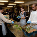From right: William Milton Jr., Deputy Director, Office of Human Resource Management, Katie Yockam, Rural Development, and Monshi Ramdass, Office of Human Resource Management help prepare the evening meal at the D.C. Central Kitchen