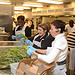 From right: Lennetta Elias, Office of the Chief Financial Officer, Louise Fox, Departmental Management, and Kim Chapman, Office of the Chief Financial Officer help prepare the evening meal at the D.C. Central Kitchen