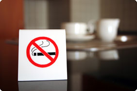 No Smoking Sign on a Table
