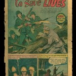 Comic book illustrating the heroic actions PFC Henry Svehla