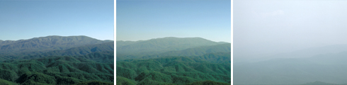 Visibility of Great Smoky Mountains National Park - Clear, Moderate, Hazy