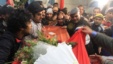 Relatives of slain opposition leader Chokri Belaid leave the house of his father while carrying the coffin prior to his funeral in Tunis, Friday, Feb. 8, 2013. 