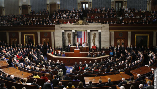 The U.S. capitol during a State of the Union address