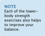 Note: Each of the lower-body strength exercises also help to improve your balance