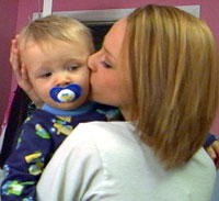 Teen Mom Maci kissing her son.