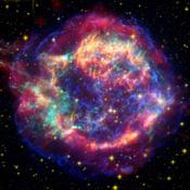 This false-color image from three of NASA's Great Observatories provides one example of a star that died in a fiery supernova blast. Called Cassiopeia A, this supernova remnant is located 10,000 light-years away in the constellation Cassiopeia.
