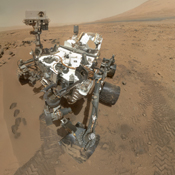 NASA's Curiosity rover used its Mars Hand Lens Imager (MAHLI) to capture a set of 55 high-resolution images, which were stitched together to create a full-color self-portrait.