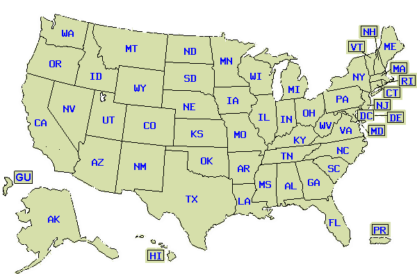 Map of the United States