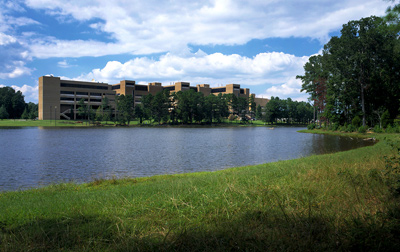 NIEHS campus from across the lake