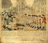 Depiction of the Boston Massacre, 1770 engraving 