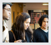 A group of teens discussing