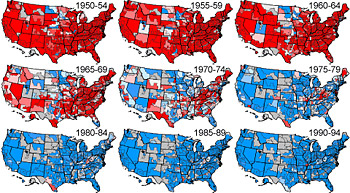 Example of interactive US maps of cancer mortality /