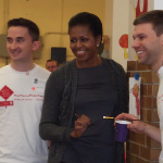 Volunteers and the First Lady on MLK Day