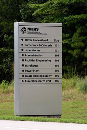 NIEHS directions sign
