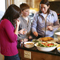 teenagers making dinner