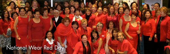 Women wearing red for National Wear Red Day