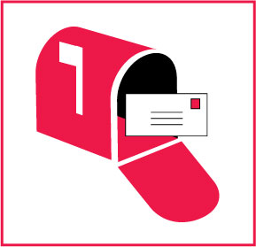 Interface #246 cover art: an old-fashioned red mailbox, with the flag up, indicating mail received. The front lid of the mailbox is open and shows an envelope sticking out of the mailbox.