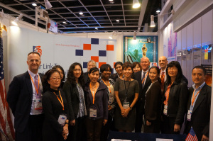 Commercial Service and Hong Kong Trade Development Council staff at the booth during Hong Kong Filmart