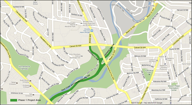Map View of Rock Creek Parkway Phase 1. Click to enlarge