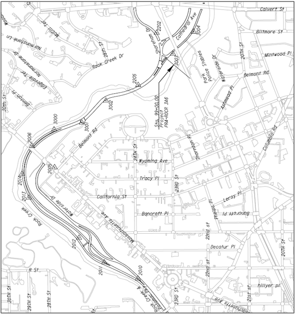 Rock Creek Parkway Location Map. Click to enlarge