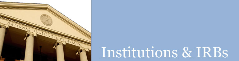 INSTITUTIONS AND IRBS BANNER