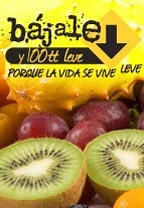 Imagen de frutas y logo Bájale