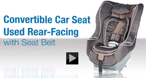 Convertible Car Seat used Rear-Facing with Seat Belt
