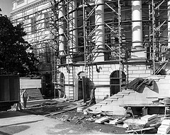 New Steps of the South Portico Being Erected during the White House Renovation, 01/04/1952